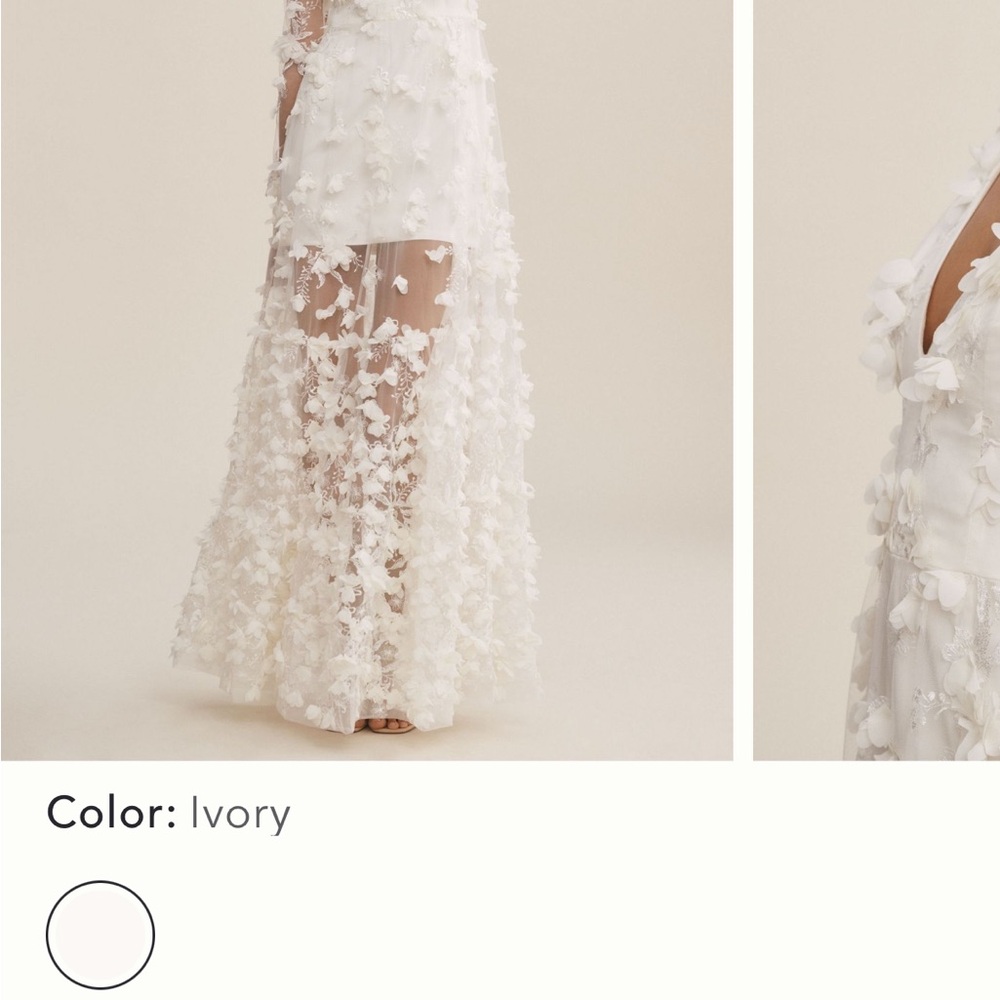Anthropologie Helsi Blair Cream Floral Wedding Dress - Picture 6 of 8